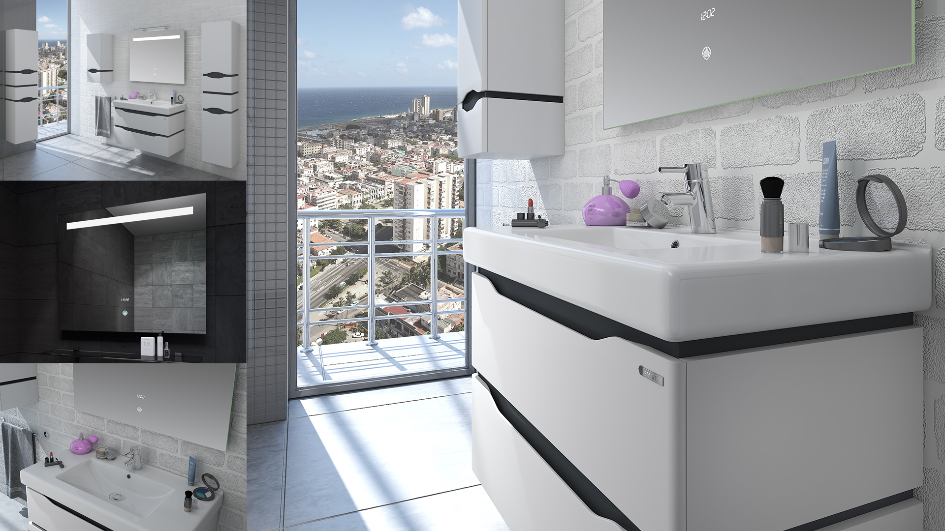 Alessa Air Gray Wall Hung Set