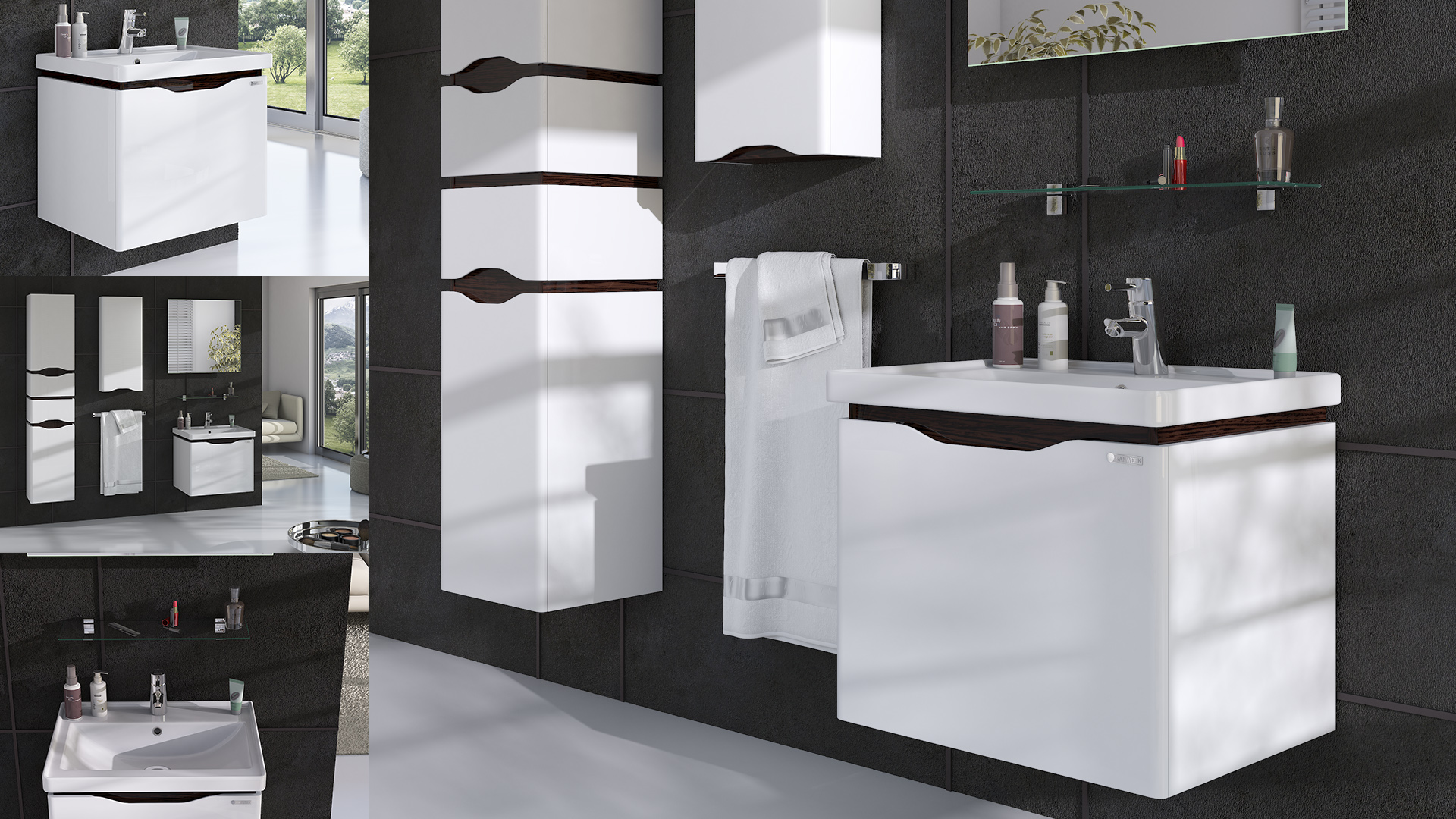 Alessa Air Wenge Wall Hung Set