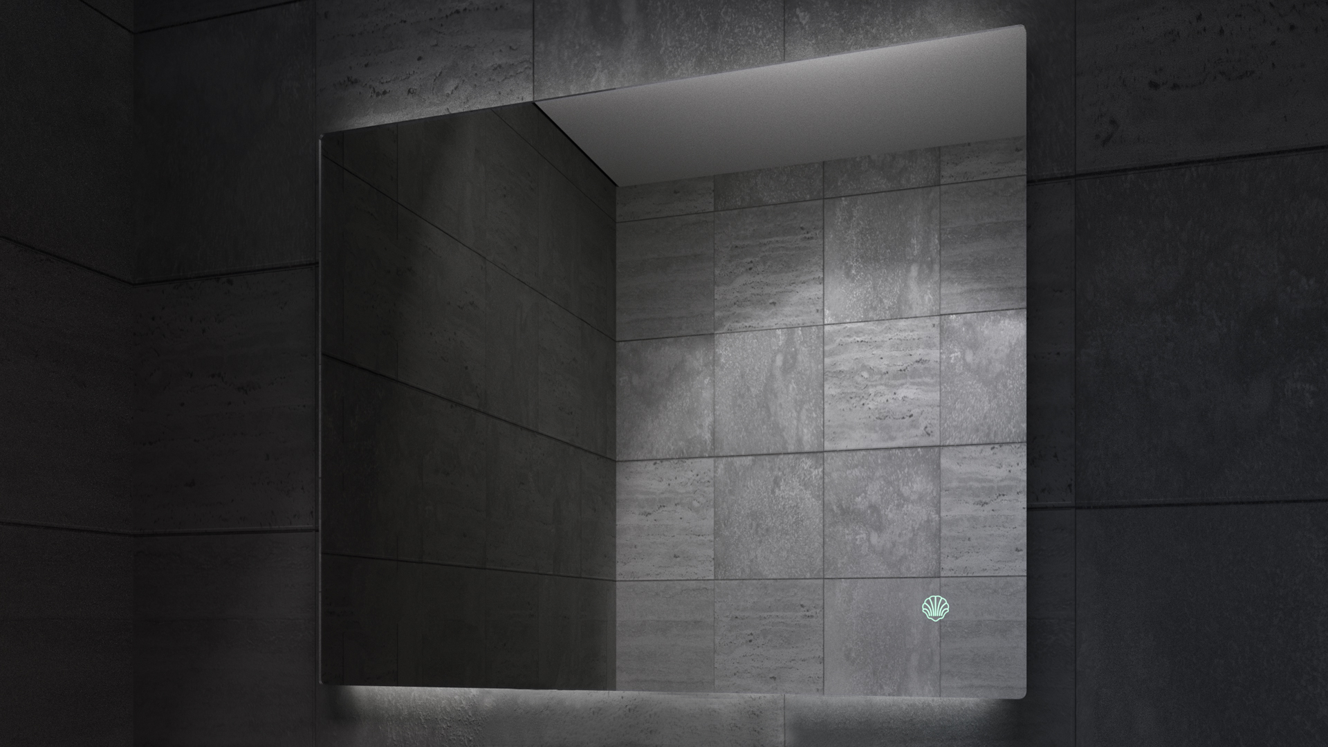 Eskada Backlit LED Mirror in Darkness