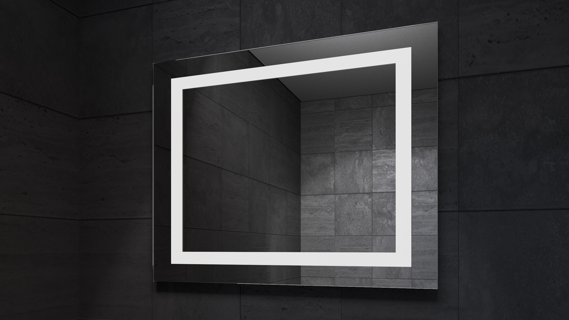 Kvadra LED Mirror in Darkness