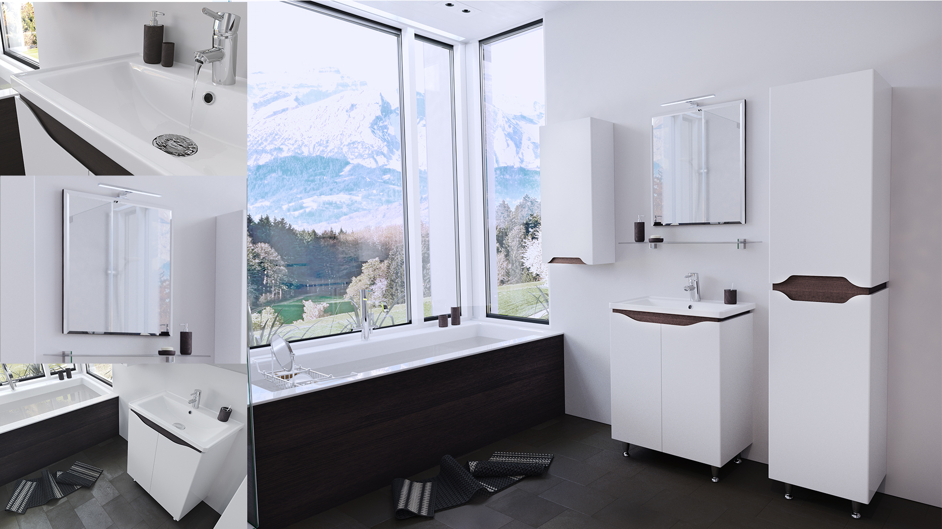 Simpli Wenge Flooring Cabinet Set